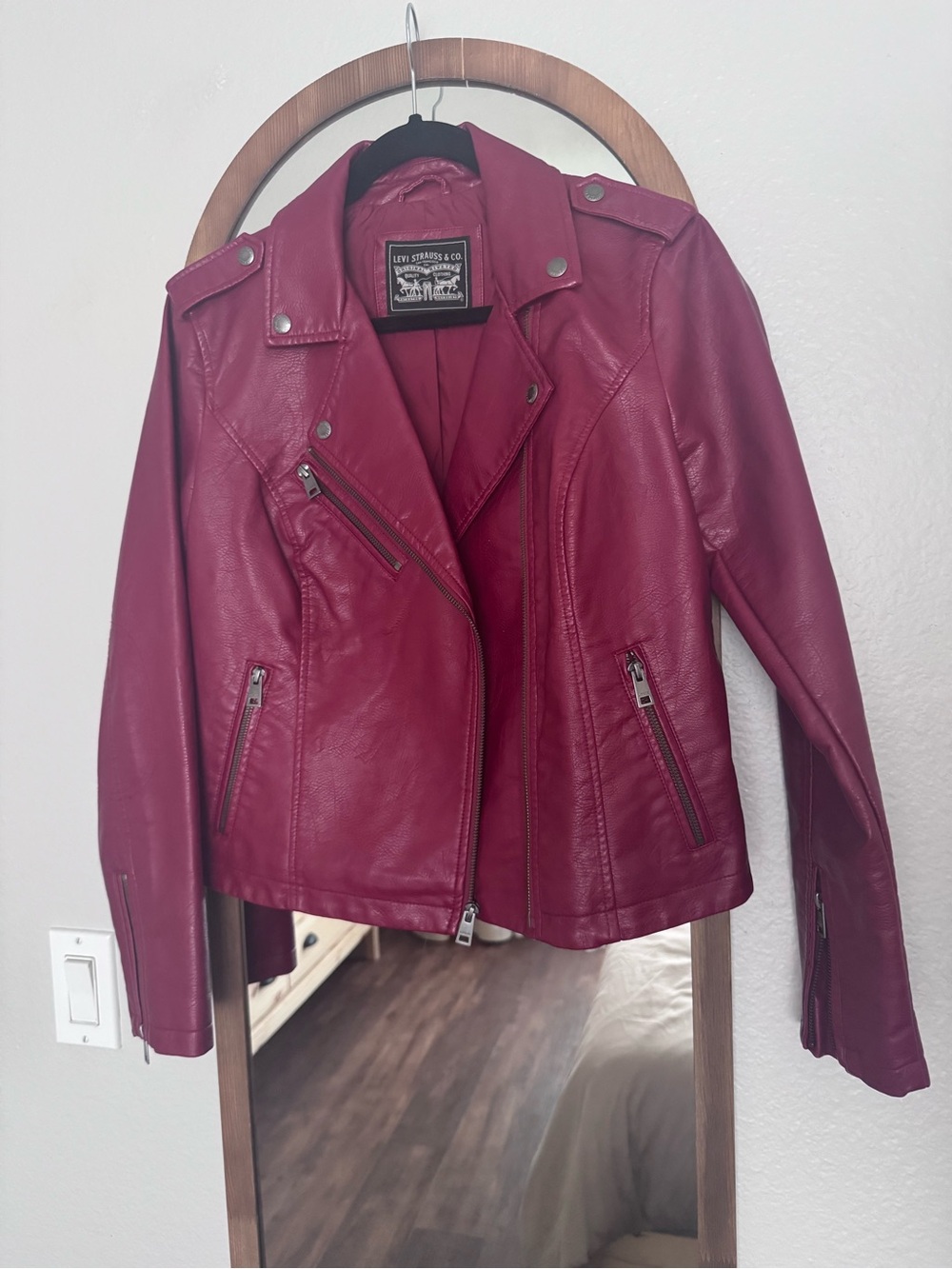 Levi's Women's Deep Berry Moto Faux Leather Jacket
